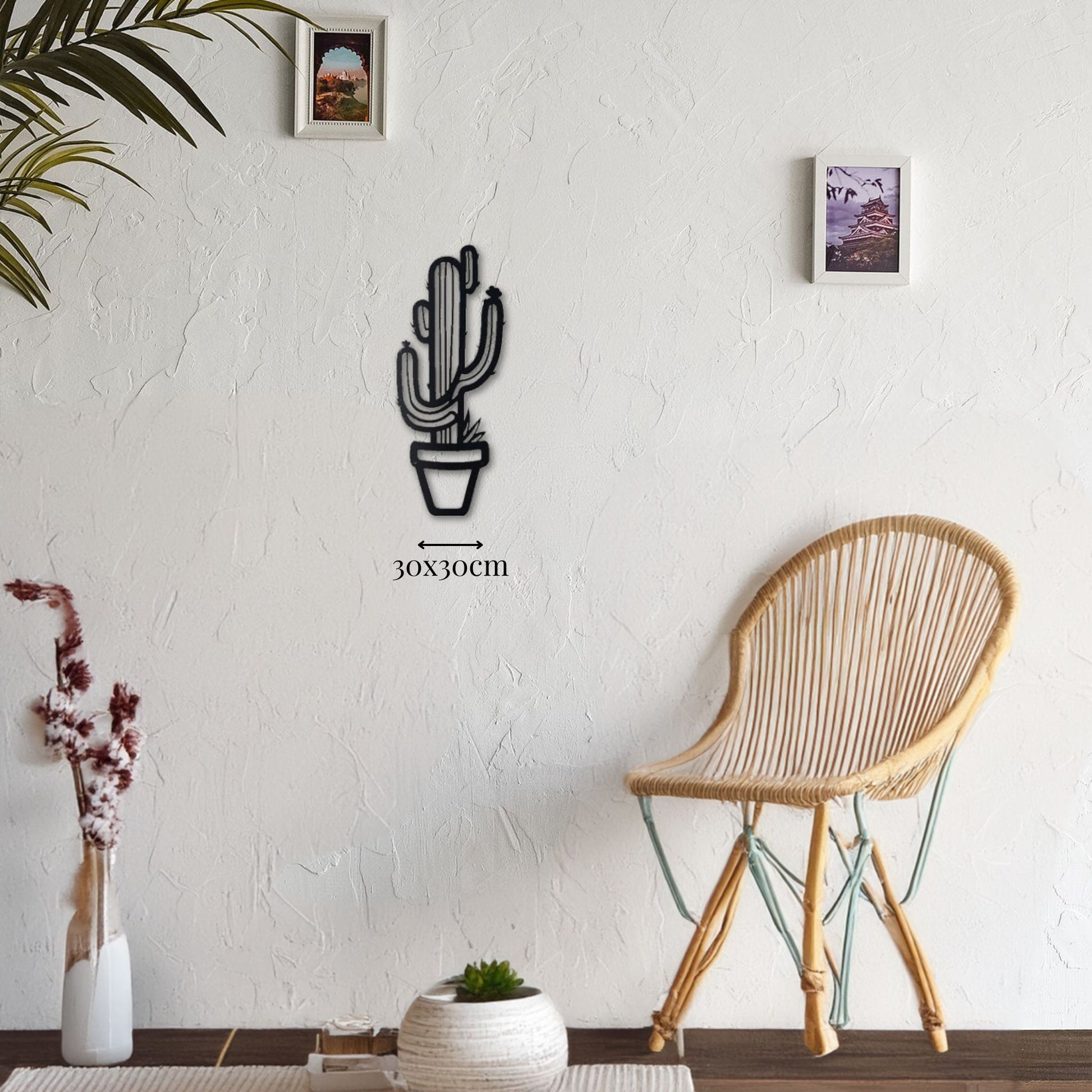 Pièce murale en métal Cactus pour déco industrielle